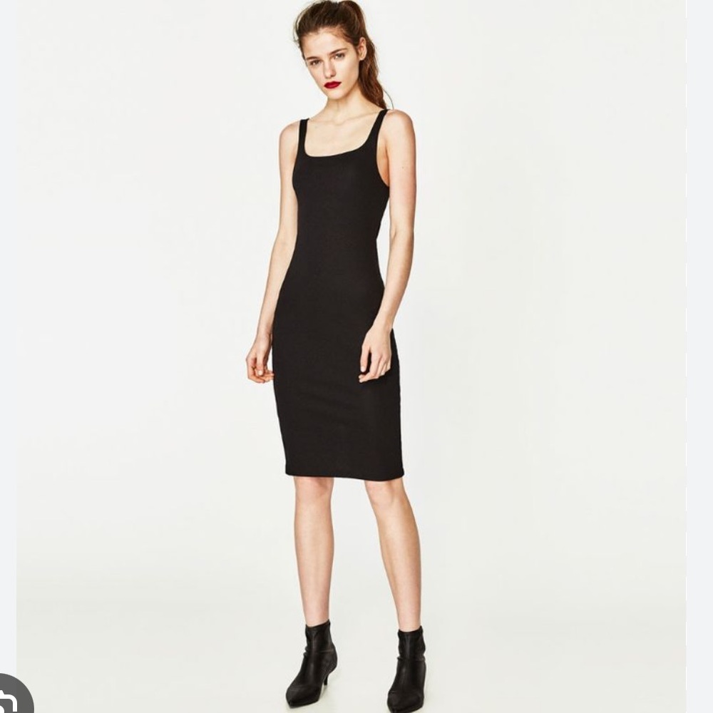 ZARA black body-con strappy black dress size S